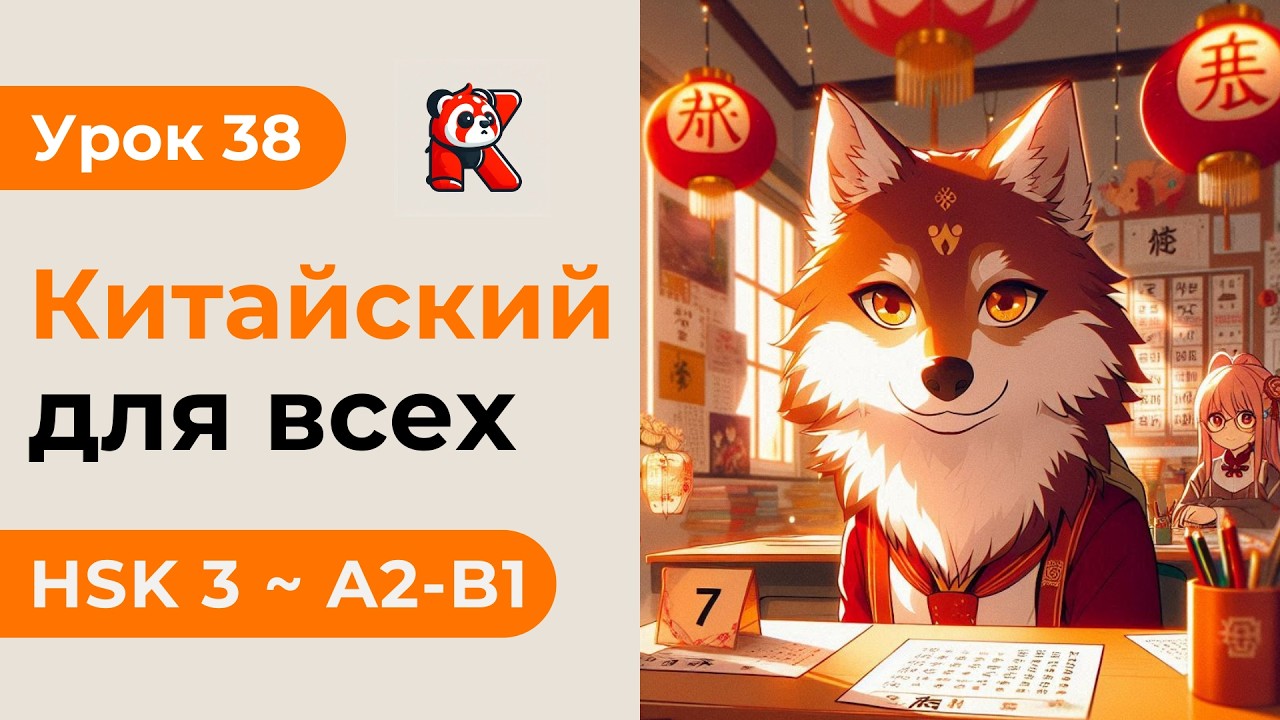 Урок 38. HSK 3 - Новый курс. Китайский язык с нуля. Подробные Примеры. Иероглифы и Произношение.
