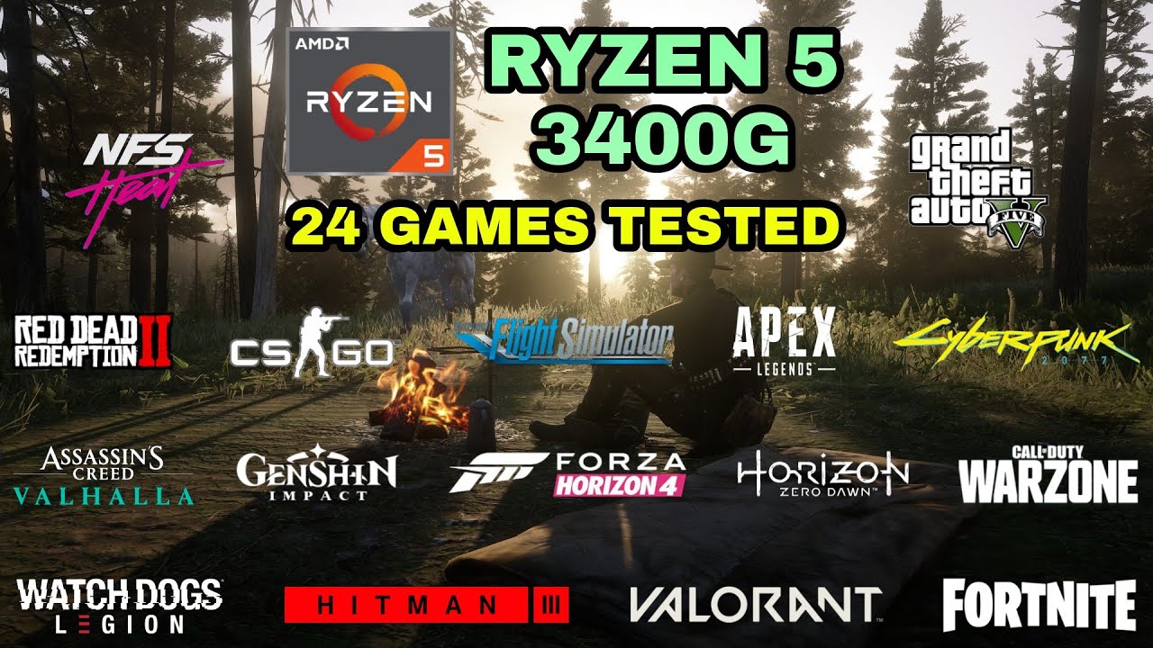 Ryzen 5 3400G (Vega 11) - 24 Games Tested in 2021 - NO Dedicated GPU