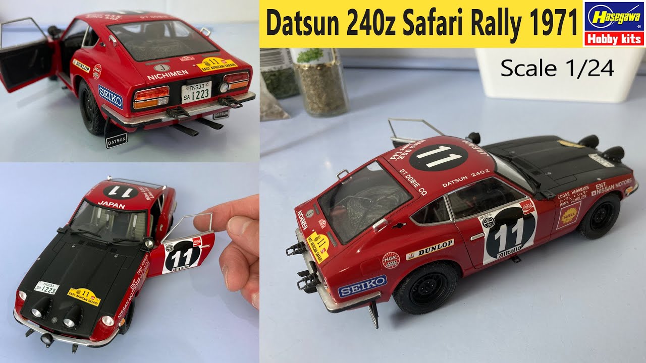 Model Car Kit 1/24 Datsun 240Z Fairlady 1971 Safari Rally from Hasegawa | Full Build Video