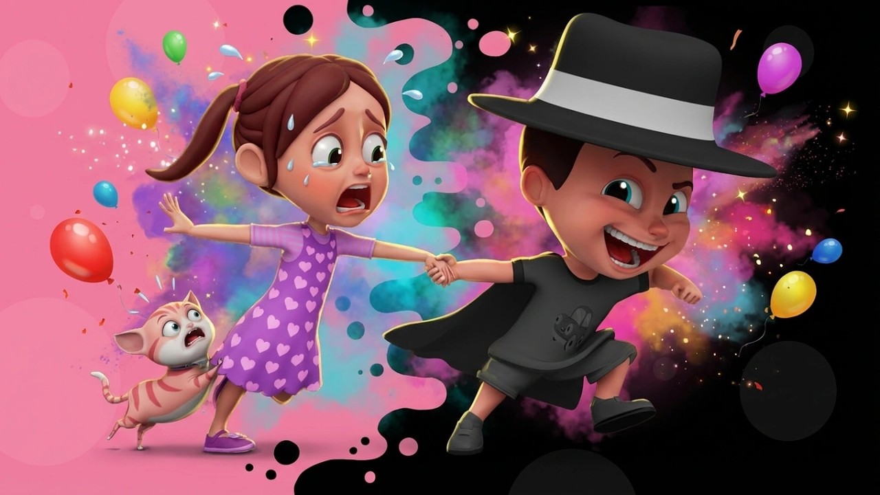 Pink vs Black Challenge Song for Kids 💖🖤 Learn Colors & Opposites for Kids | Educational Cartoon