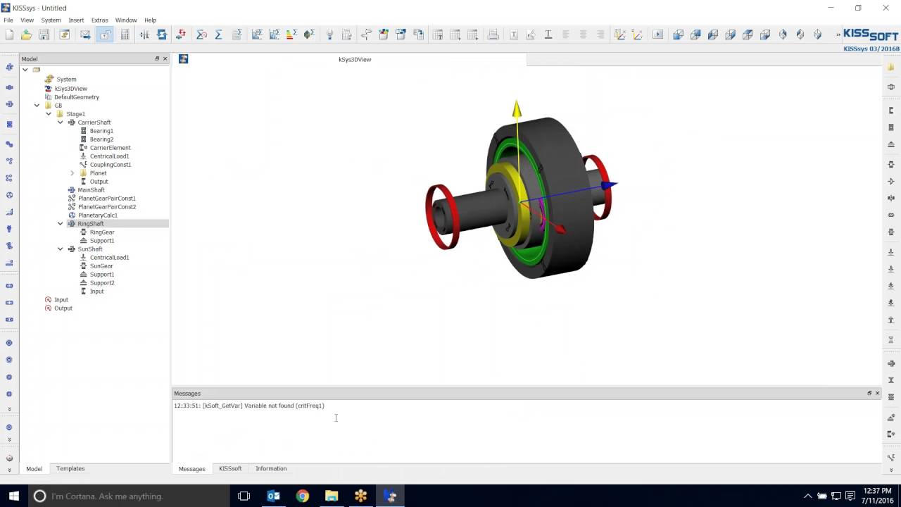 Planetary Sizing in KISSsys