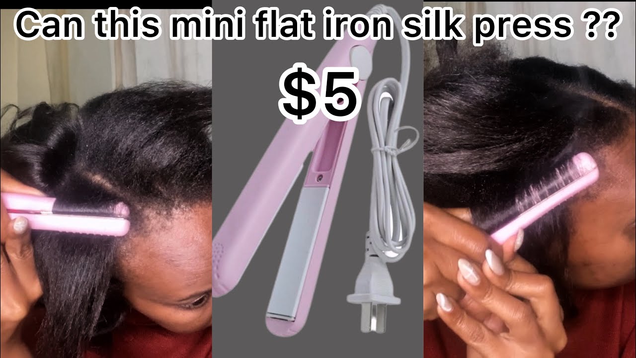 Testing A $5 Mini Flat Iron From Jumia To Silk Press My Hair||The Results Will Shock You😳