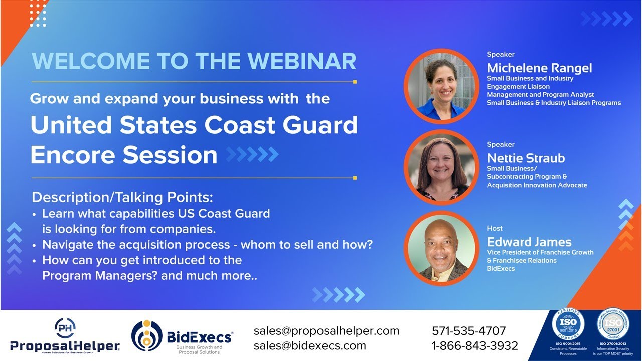 Grow and expand your business with the United States Coast Guard Encore Session