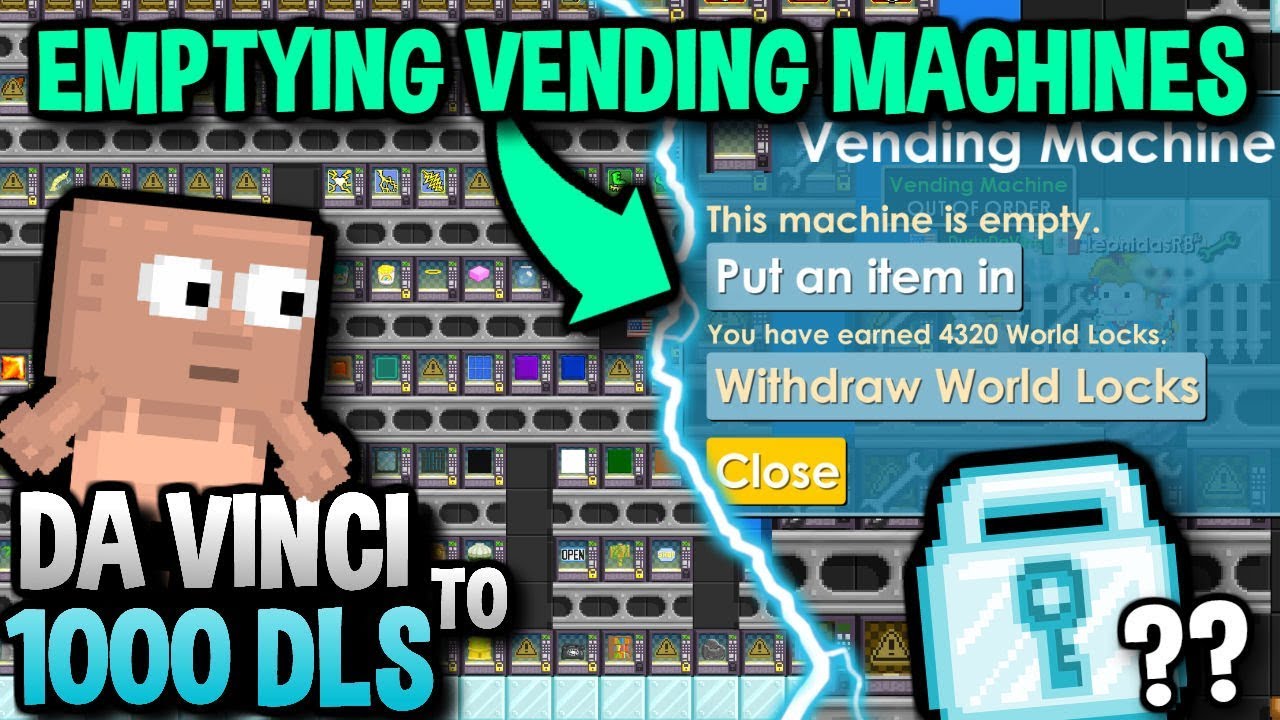 EMPTYING ALL MY VENDING MACHINES (HOW MANY DLS??) | Growtopia