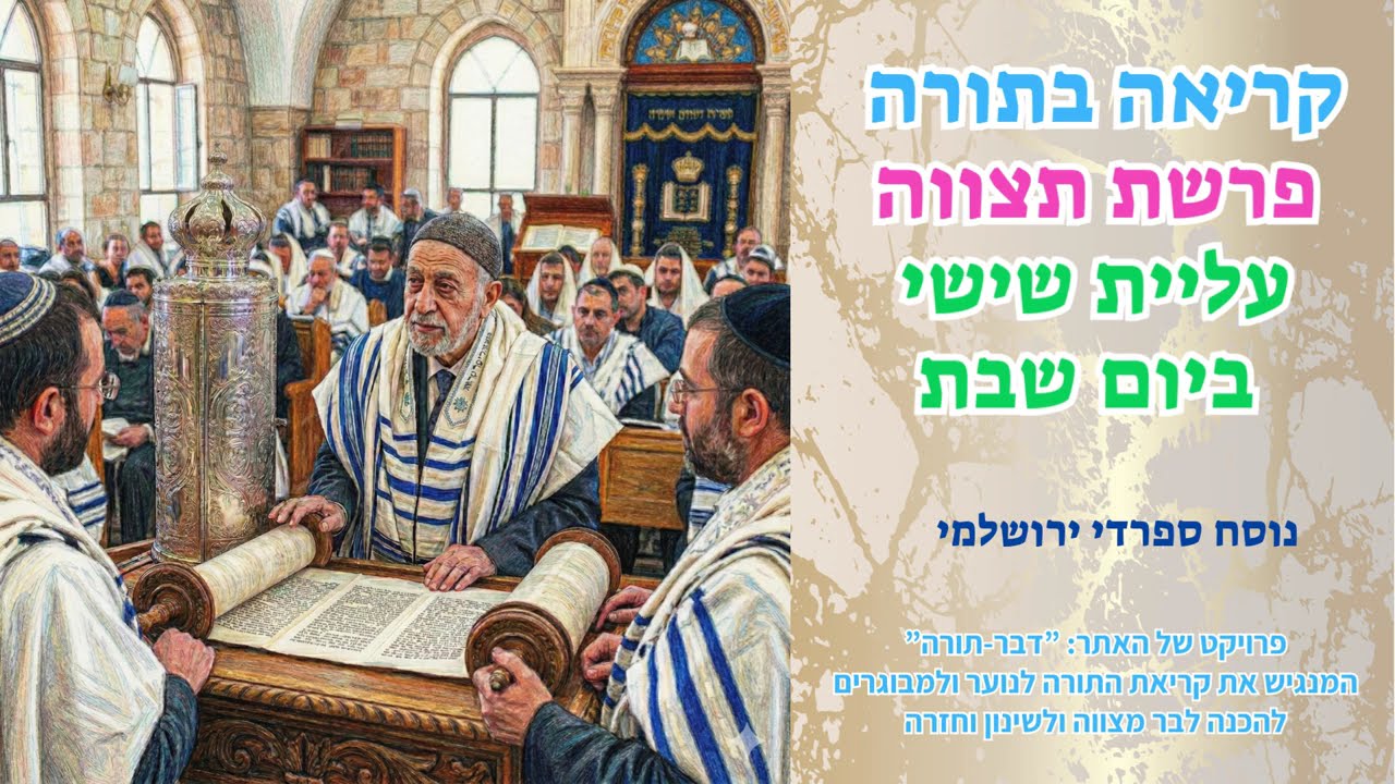 קריאת התורה פרשת תצוה - עליית שישי | נוסח ספרדי ירושלמי מדויק (מיוחד לבני נוער)
