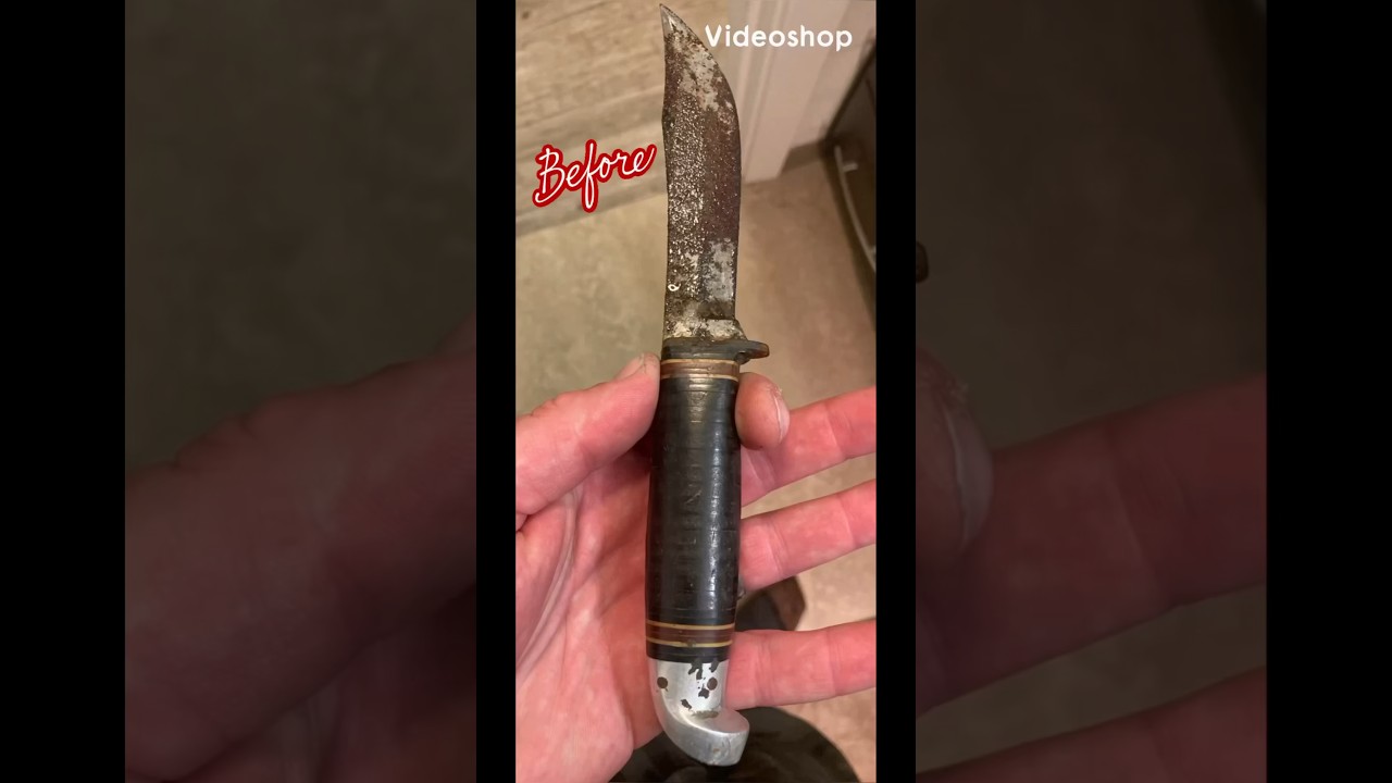 Restoring an Old Western Fixed Blade. My Great Grandpa Paul&rsquo;s #hunting #knife #shorts