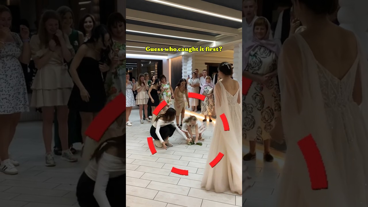 Hilarious Bouquet Toss Moment | Bride&rsquo;s Flower Throw and the Fun Catch #wedding #shorts #funny