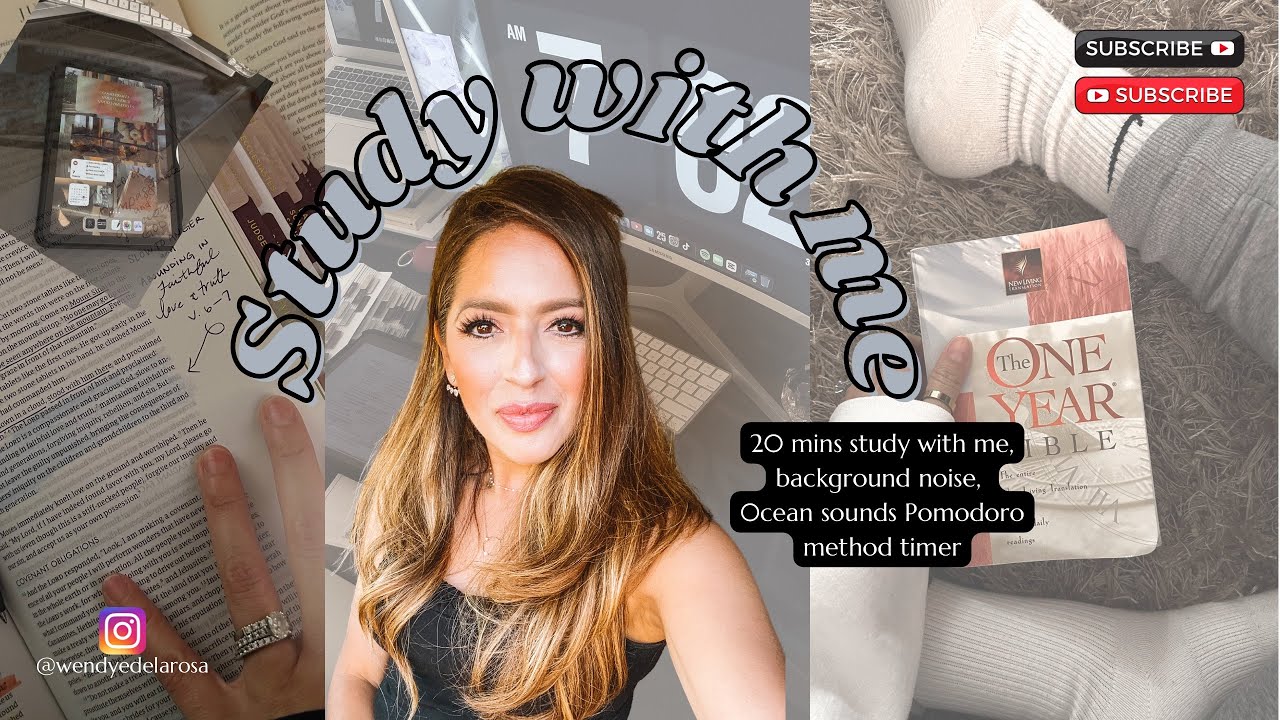 Study with me Bible study (Background noise, Pomodoro method timer)