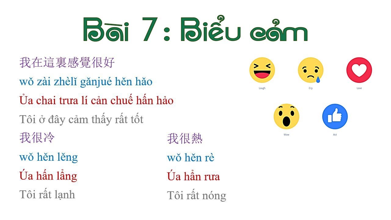 Bài 7 - Biểu cảm | TIẾNG TRUNG CẤP TỐC 2018