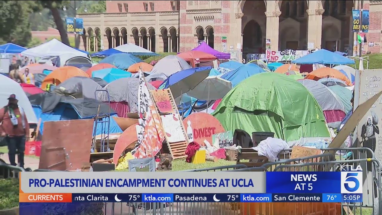 Pro-Palestinian encampment continues at UCLA