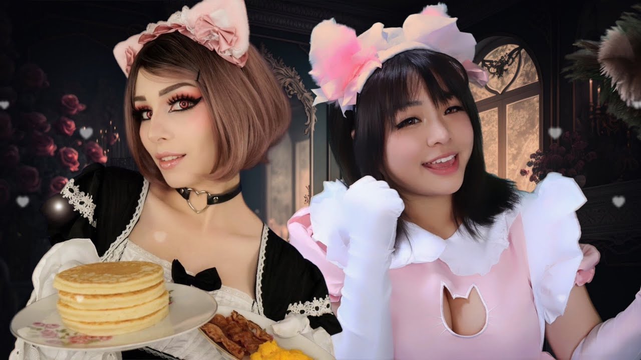 ASMR Ваши горничные-кошки подготовят вас к работе! Доброе утро! Нья!