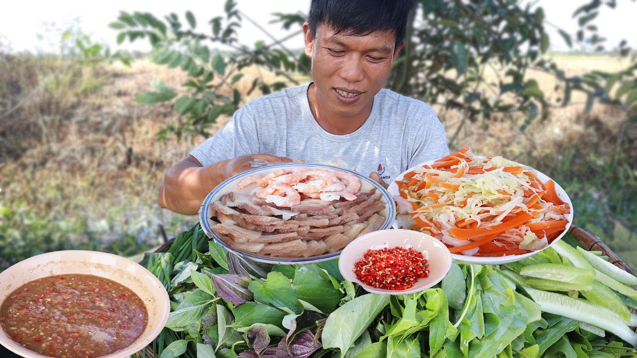 Gỏi Cuốn Tôm Thịt Cuốn Rau Sống Ngon Hết Sẩy Miền Tây | VTNam Vlog #173