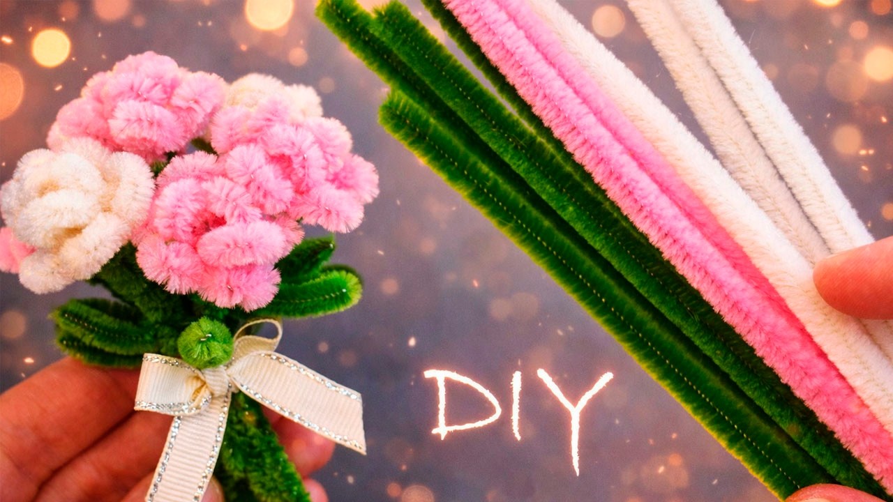 😍CHARMING MINI BOUQUET😍 OF Pipe Cleaner Roses😍 DIY