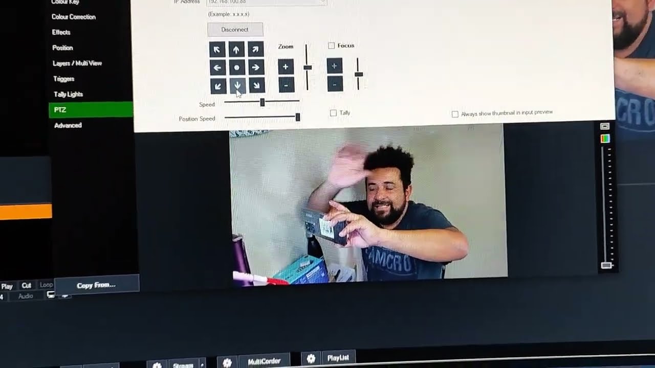 Switcher PoE + PTZ HD on vMix