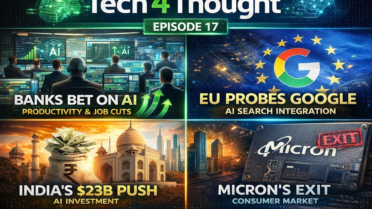Tech 4 Thought | Ep 17: Banks Bet on AI, EU Probes Google, India’s $23B Push & Micron’s Exit
