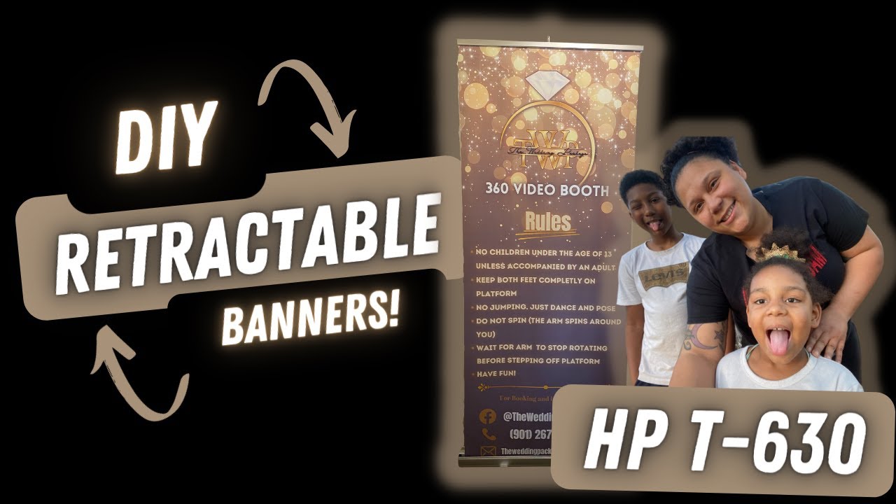 How to print Custom Retractable banners at home: HP T630 Banner Printer. DIY Retractable Banner.