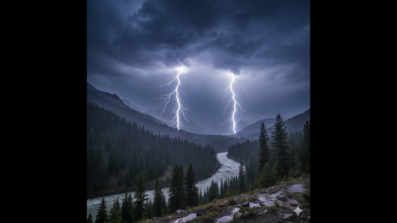 Som de Tempestade e Ruído Marrom para Relaxar (1 Hora) ⛈️