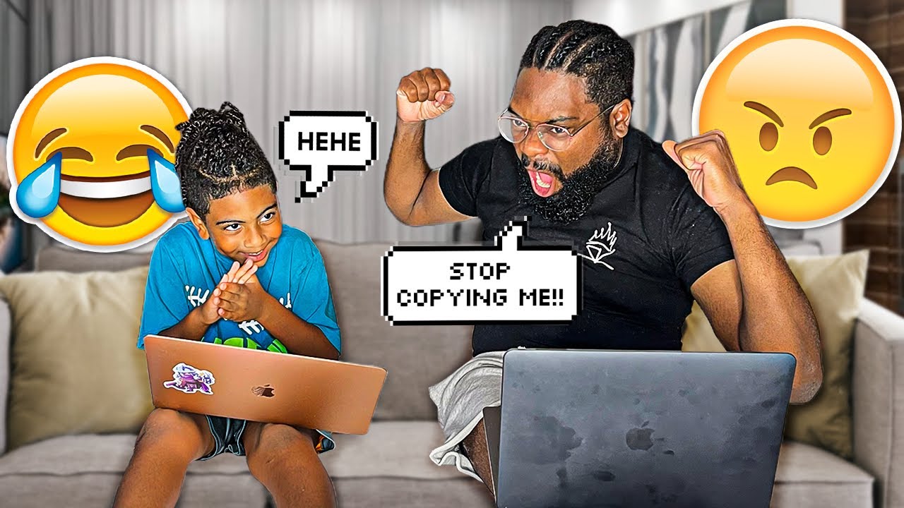 COPYING MY DAD FOR 24 HOURS TO SEE HIS REACTION  *HILARIOUS*