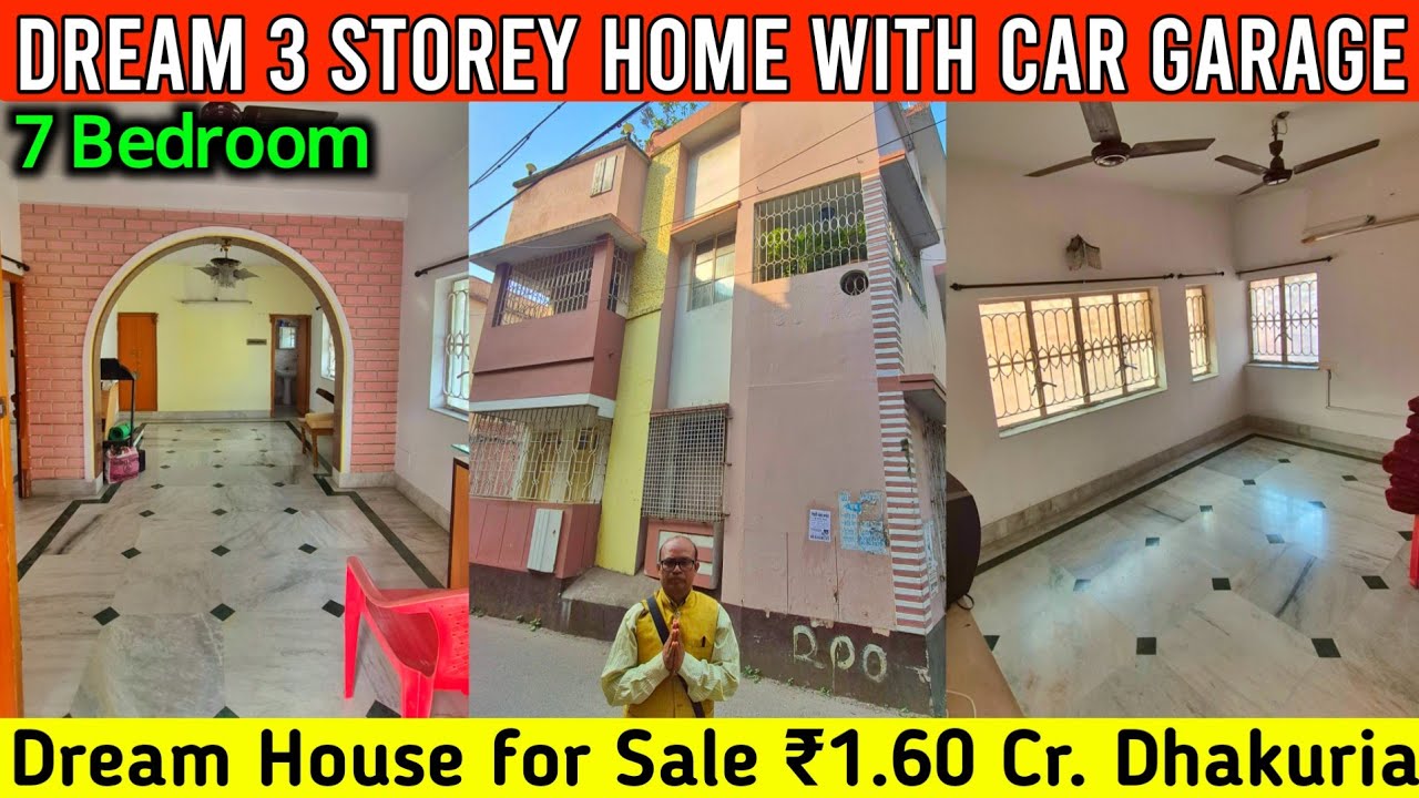 P - 52 | 3 Storey House for Sale with Garage | ₹1.60 Cr. Dhakuria✅