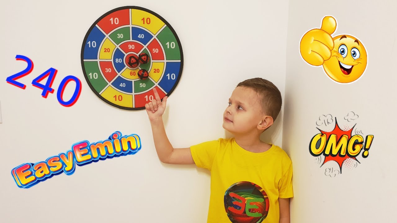 Dart Games for Kids | Dart spielen f&uuml;r Kinder  (VELCRO DART BOARD for Kids)