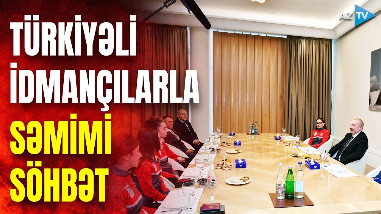 Prezident və birinci xanım İrəvanda qalib gələn türkiyəli idmançılarla görüşdü - SƏMİMİ GÖRÜNTÜLƏR