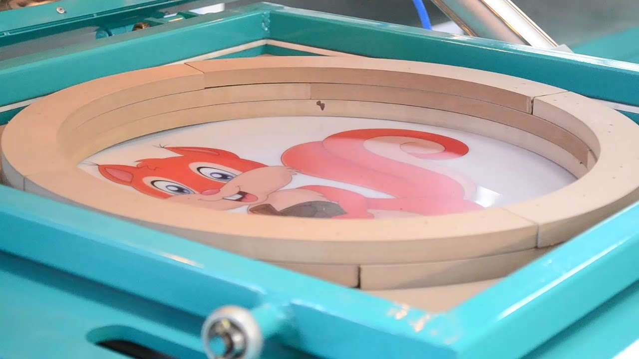 UV printed acrylic blow forming with vacuum forming machine BSX-600 from BYTCNC China