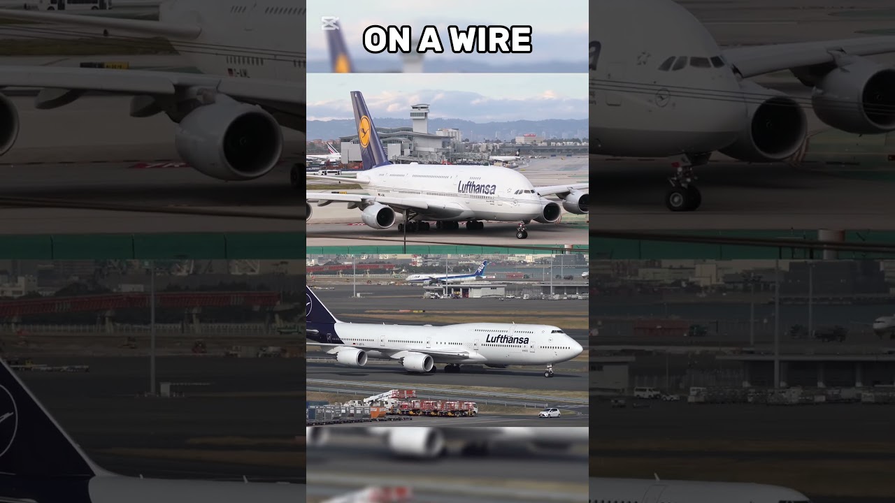 Two birds on wire 😰 | Lufthansa 747 and Lufthansa a380 #aviation #sad #retirement #747 #a380