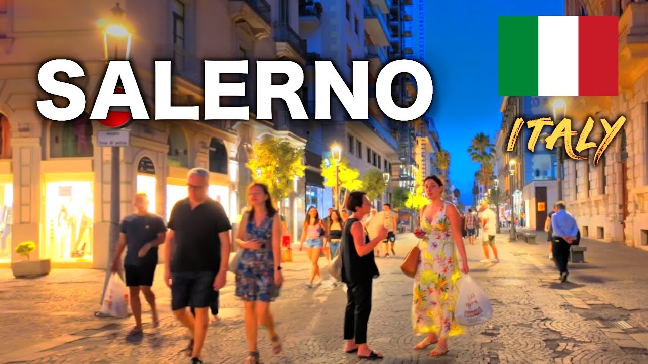 SALERNO ITALY 🇮🇹 [ 4K HDR ] Walking Tour, Walk Around Salerno Italy