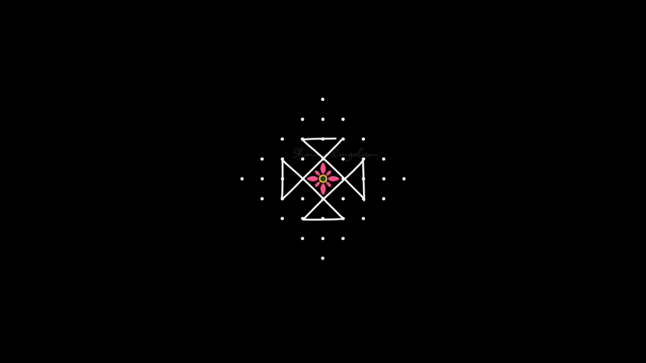 Sankranti Muggulu 9 to 1 dots padi rangoli simple designs  pongal kolam 