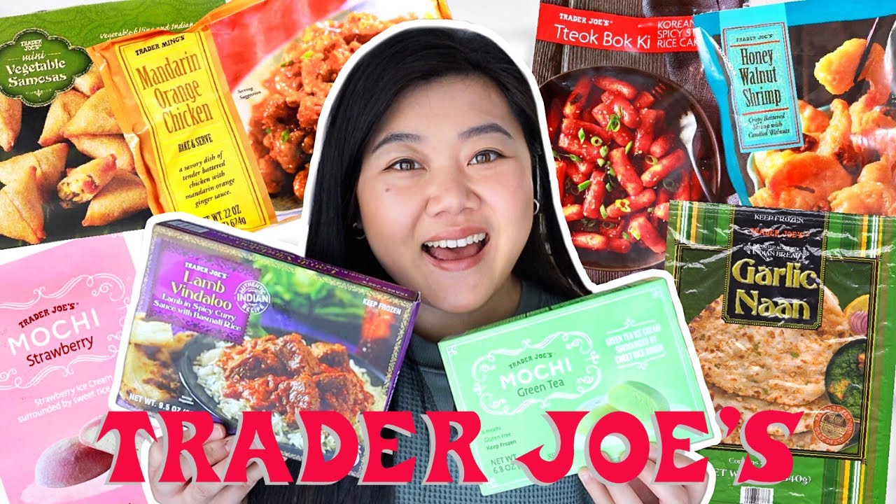 ПРОБУЕМ ВСЕ АЗИАТСКИЕ ПРОДУКТЫ ОТ TRADER JOE'S! (токпокки, курица в апельсине, чесночный наан, мо...
