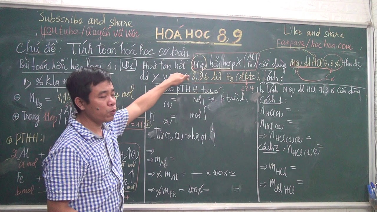 HÓA HỌC 8, 9: BÀI TOÁN HỖN HỢP (LOẠI 1)-TÍNH % KHỐI LƯỢNG MỖI CHẤT TRONG HỖN HỢP-VÍ DỤ 1-THẦY QUYẾN