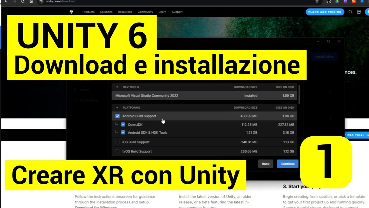 Unity 6 - Unity Hub e installazione dell'editor