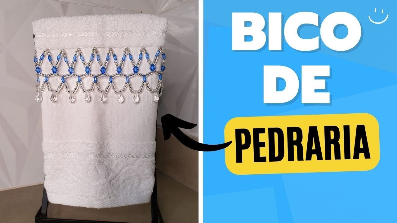 Bico de pedraria em toalha de lavabo - toalha luxo