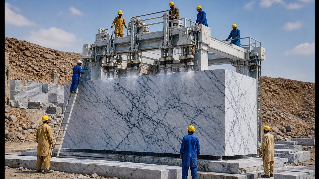 From Giant Marble Blocks to Luxury Marble Slabs | Amazing Pakistan Factory Process 