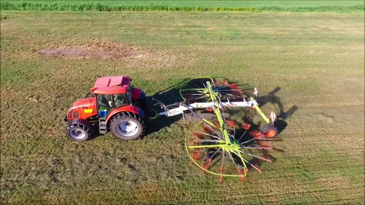 Gras schudden en ruggen / New Holland / Zetor / KUHN / CLAAS / Drone Landbouw / Silage