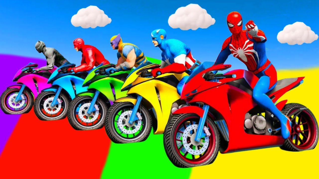 SPIDER-MAN against JUDY Ride on Motorcycle STUNT FUNNY MOMENTS | GTA 5 MULTIVERSE