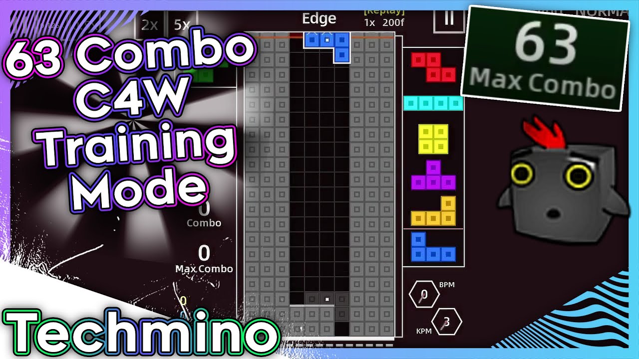 Techmino: 63 Combo C4W Training Mode