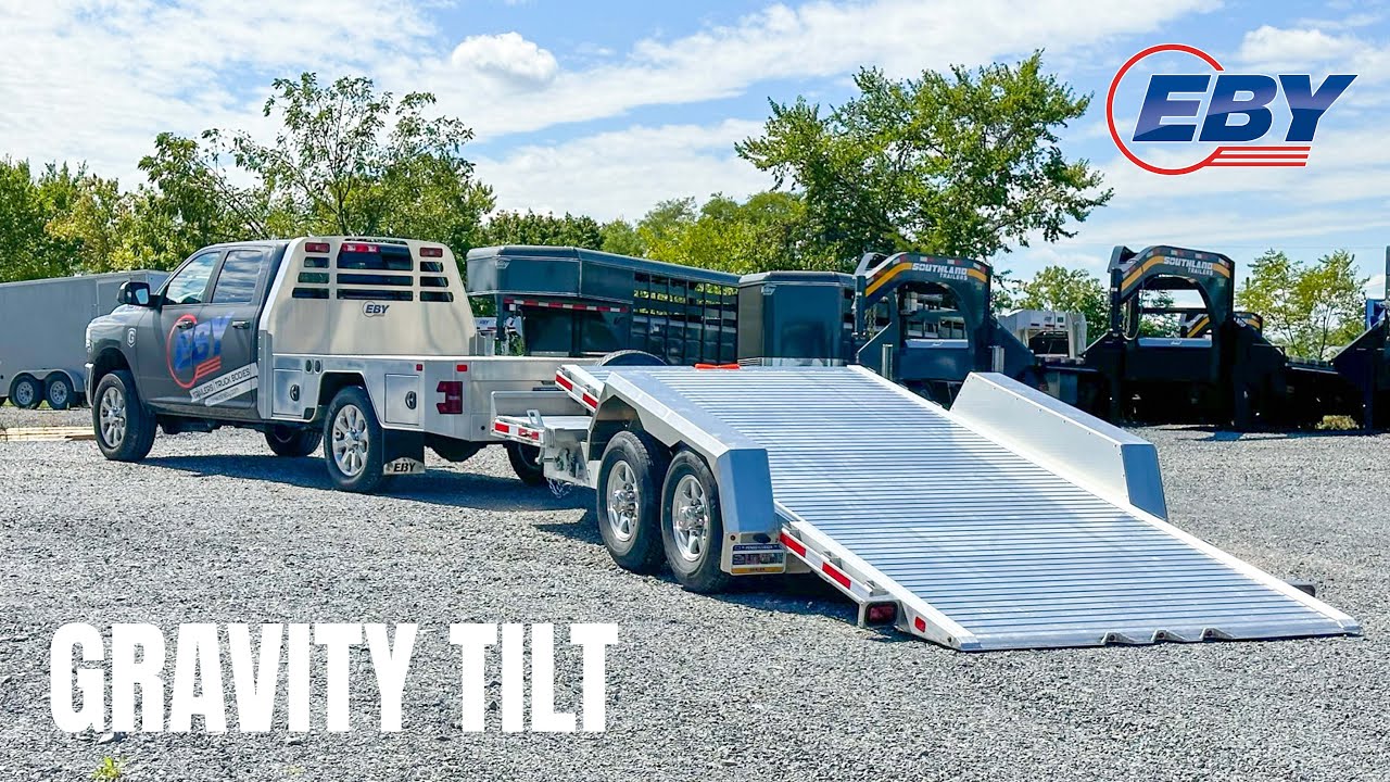 All New EBY 14k Aluminum Gravity Tilt Deck Trailer 20'