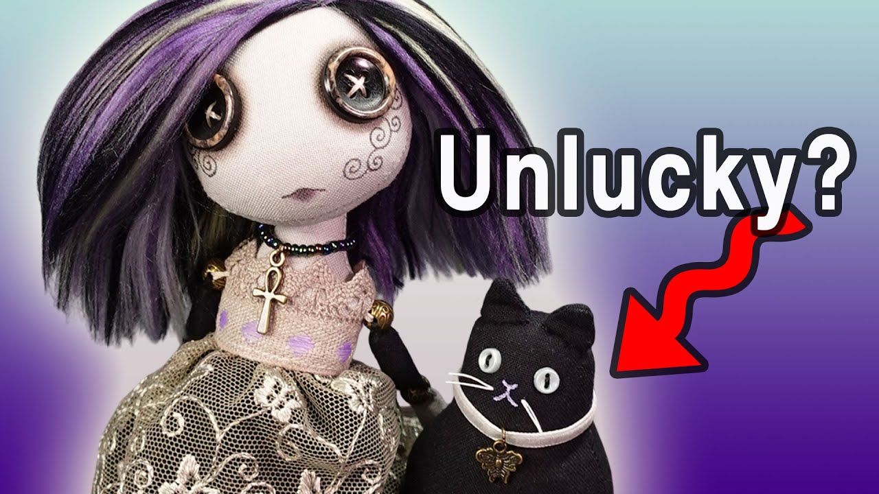 I Made a Button Eyed Goth Doll and Her Little Black Cat
