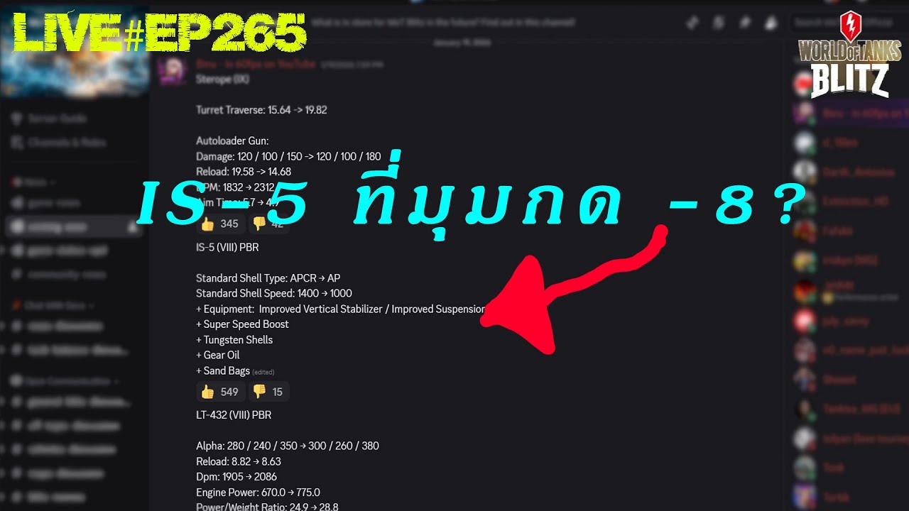 คุยเรื่องปรับสมดุลสักหน่อยคิดเห็นอย่างไรบ้าง!(วันนี้ไม่นาน) : World Of Tanks Blitz Ep.265 - Youtube