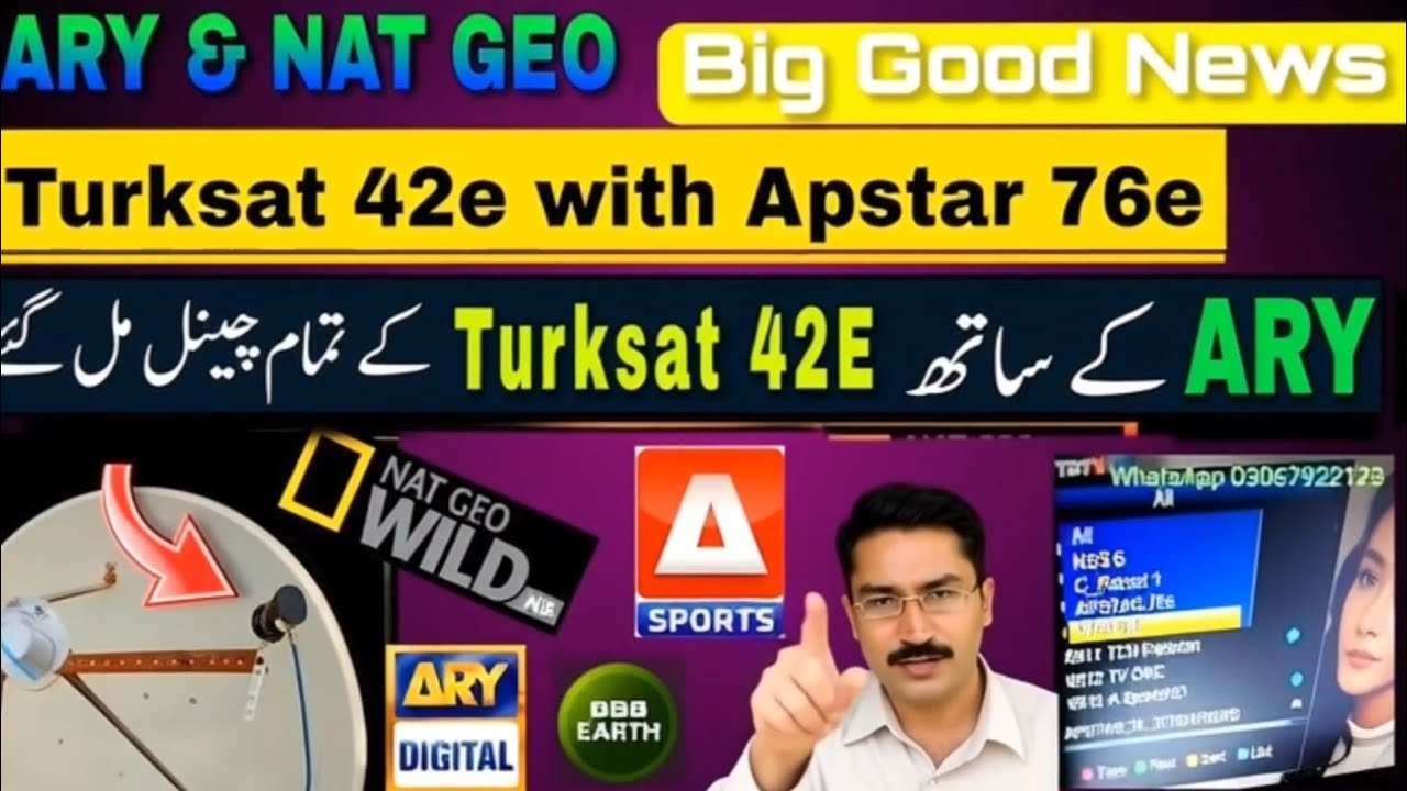 Turksat 42E with Apstar 76E Dish Setup for ARY & Nat Geo 2025 | dth info 4k
