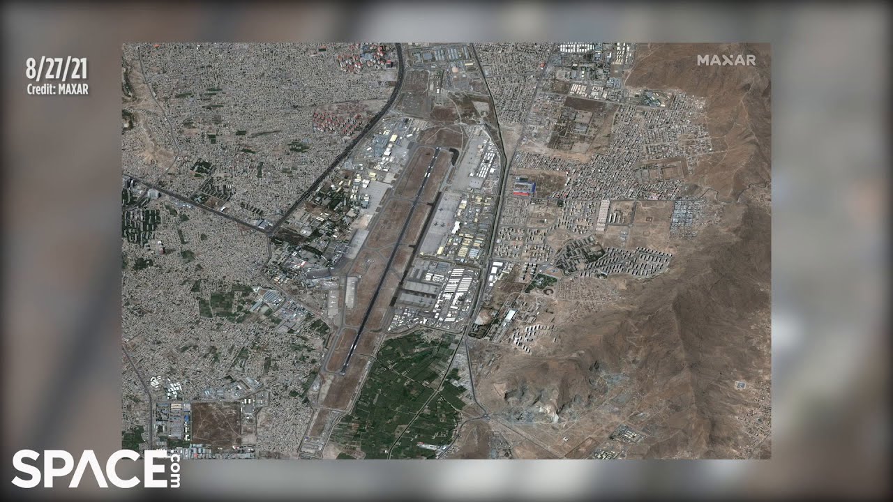 Evacuation effort at Kabul Airport seen from space