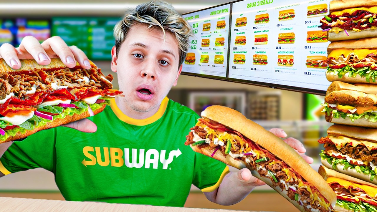 Alle SANDWICHES bei SUBWAY BESTELLEN in 24 STUNDEN😰🥪+ 1 METER SUBWAY COOKIE🍪