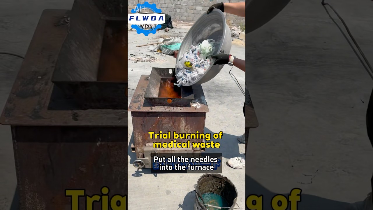 Incineration of medical waste syringes #incinerate