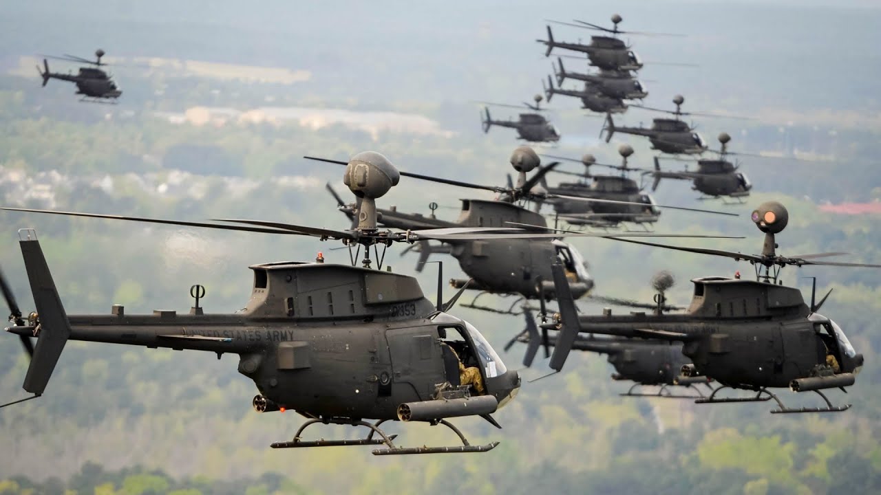 Рекорд Гиннесса и последний полёт вертолетов OH-58D Kiowa Warrior.