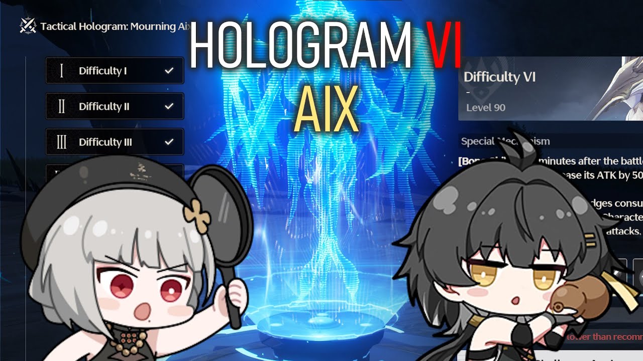 WuWa Mourning Aix Hologram 6 Lv. 70 Clear (ft. H Rover, Taoqi, Sanhua)