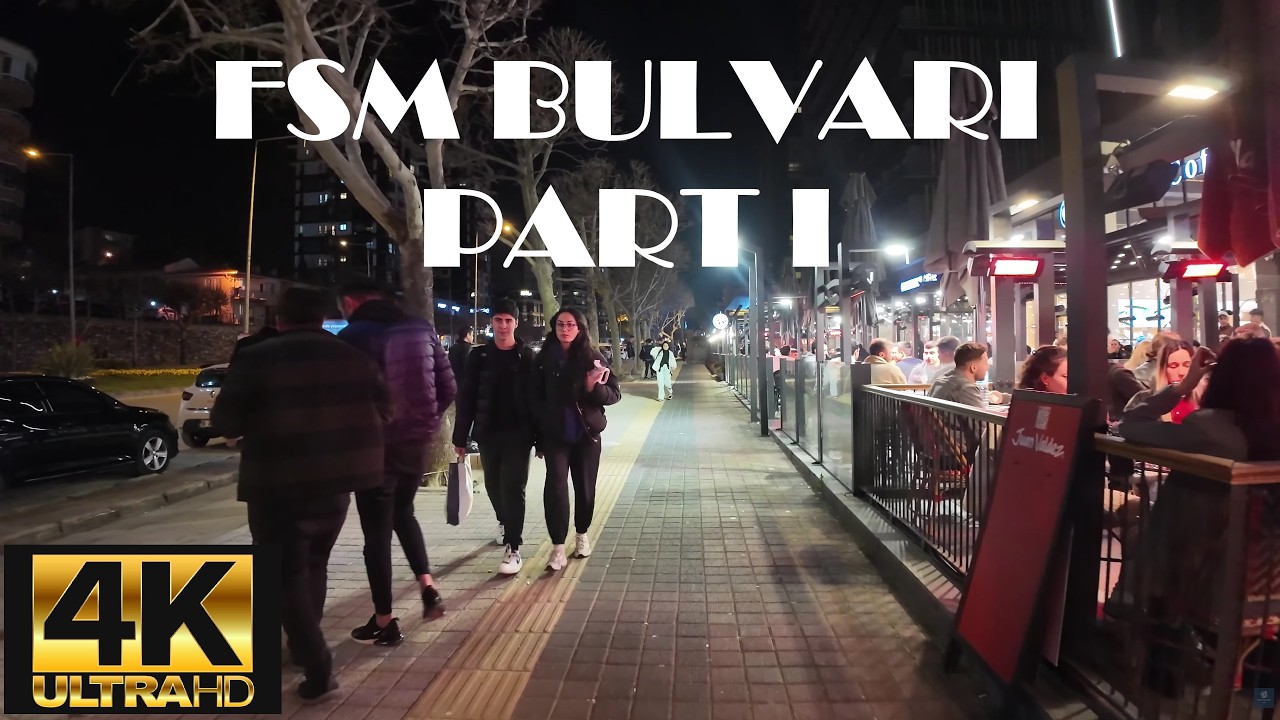 Bursa Night Walk 4K 🇹🇷 | The Vibrant FSM Boulevard (Part 1)