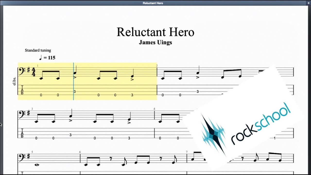 Reluctant Hero Rockschool Grade 1 Bass
