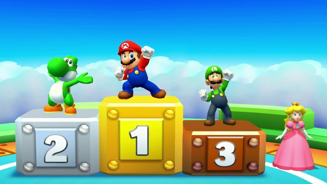 Mario Party Star Rush MiniGames - Mario Vs Luigi Vs Yoshi Vs Peach (Master CPU)