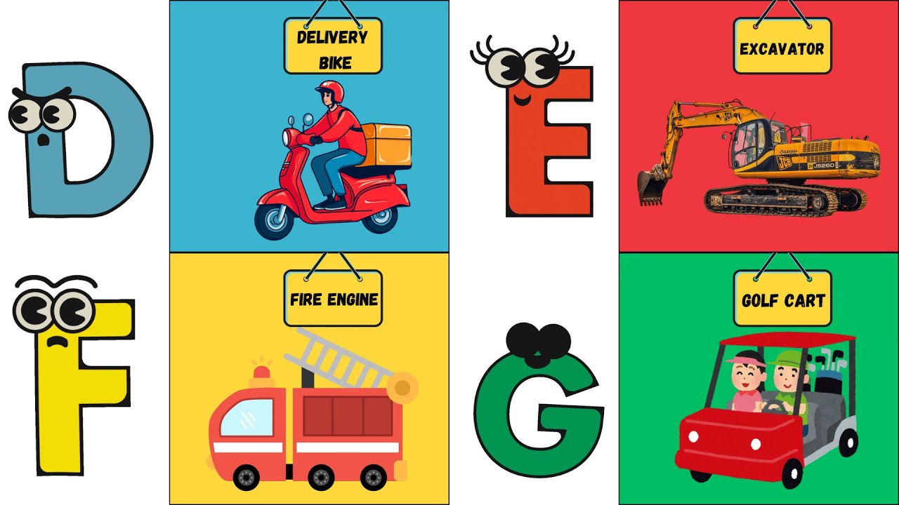 ABC Vehicles Song 🚗✈️ | Fun Learning for Kids | A to Z Transport Adventures! 🚦 | #abcd #kids